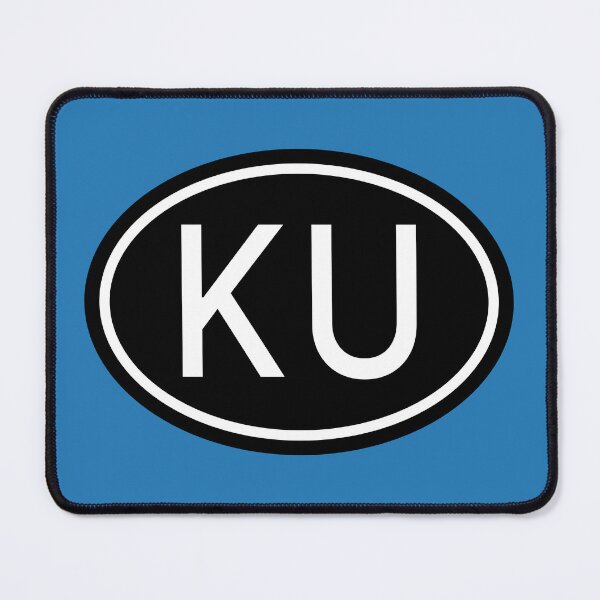 Item preview, KU Initials Monogram Oval White Letters designed and sold by Jeallan Designs.