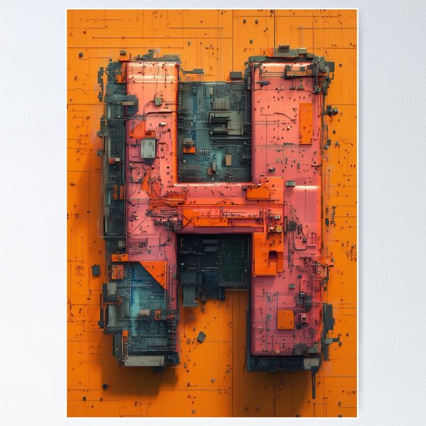 Item preview, THE ELECTRIC ALPHABET - Letter H designed and sold by Earth Celebration Designs.