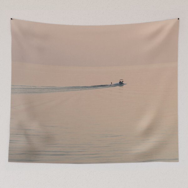 Item preview, Sunset Water Skiing on Flat Calm Sea designed and sold by Georgia Mizuleva.