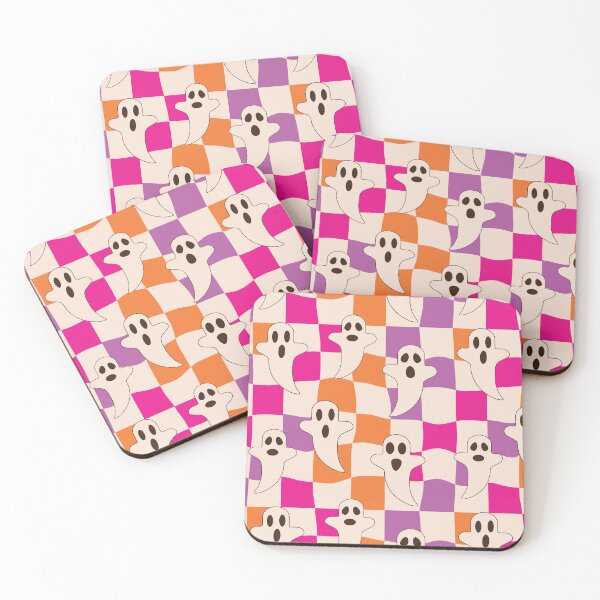Item preview, Spooky Halloween Ghosts on Warped Checkerboards Pattern designed and sold by Yasminepatterns .