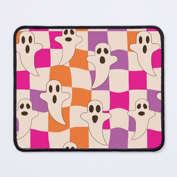 Item preview, Spooky Halloween Ghosts on Warped Checkerboards Pattern designed and sold by Yasminepatterns .