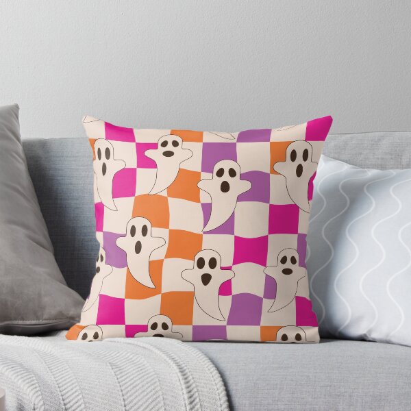 Item preview, Spooky Halloween Ghosts on Warped Checkerboards Pattern designed and sold by Yasminepatterns .