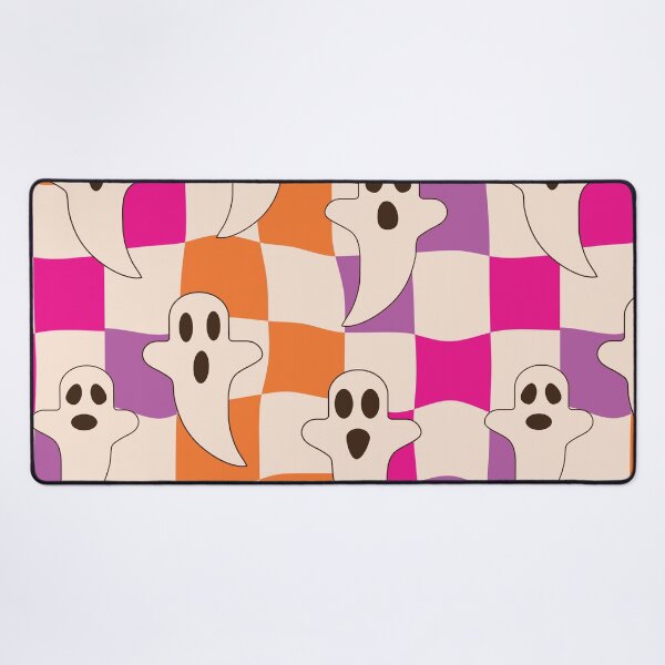 Item preview, Spooky Halloween Ghosts on Warped Checkerboards Pattern designed and sold by Yasminepatterns .