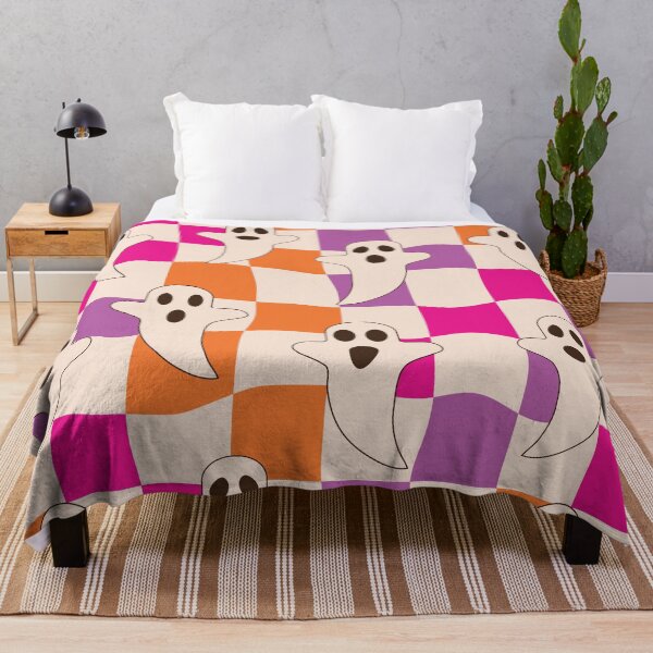 Item preview, Spooky Halloween Ghosts on Warped Checkerboards Pattern designed and sold by Yasminepatterns .