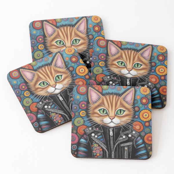 Item preview, Folk Art Punk Rock Kitten designed and sold by Colin Bentham.
