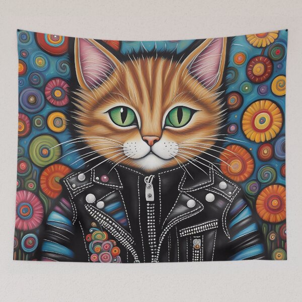 Item preview, Folk Art Punk Rock Kitten designed and sold by Colin Bentham.