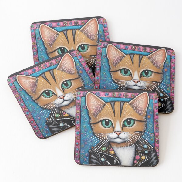 Item preview, Folk Art Punk Rock Kitten designed and sold by Colin Bentham.