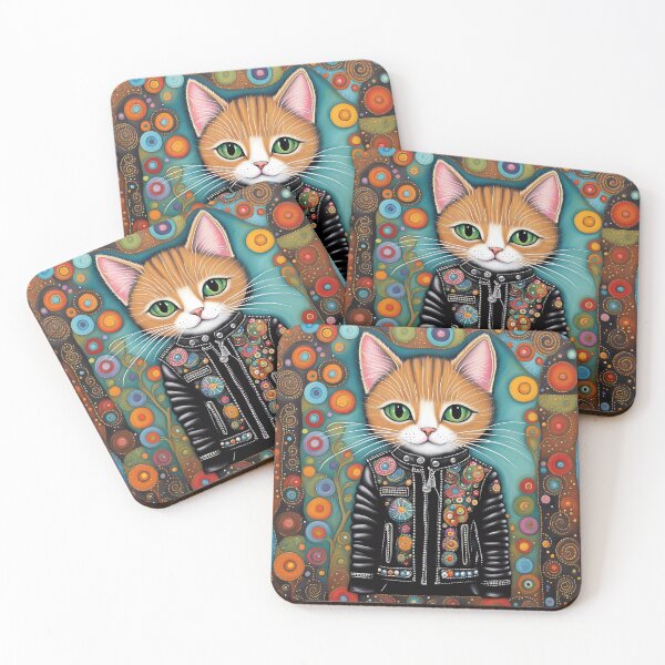 Item preview, Folk Art Punk Rock Kitten designed and sold by Colin Bentham.