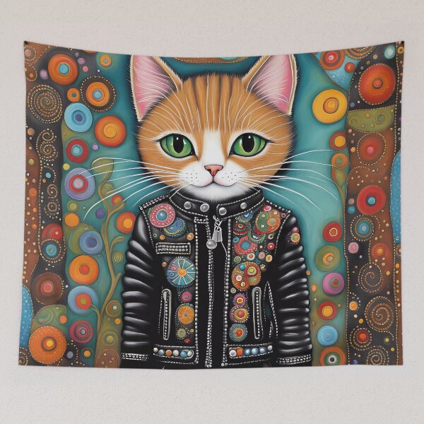 Item preview, Folk Art Punk Rock Kitten designed and sold by Colin Bentham.