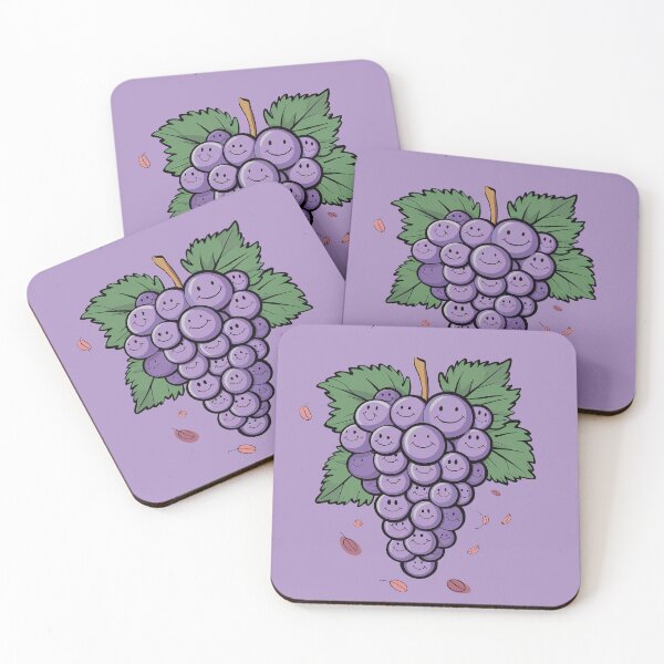 Item preview, Fruit Tile Smiling Grape Happy Face designed and sold by ShahinurSobuj.