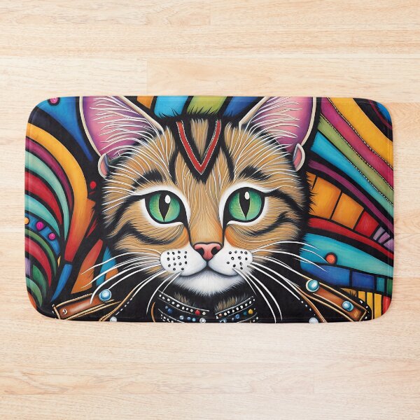 Item preview, Folk Art Punk Rock Kitten designed and sold by Colin Bentham.
