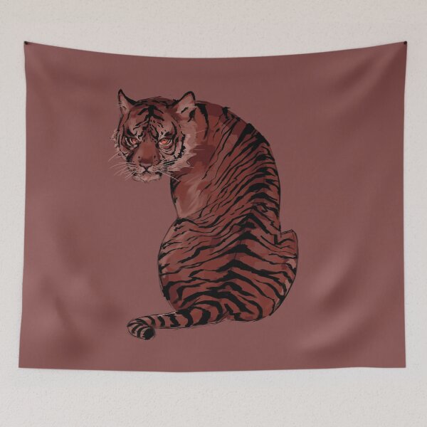 Item preview, Cool Stylised Sitting Tiger designed and sold by Crescent-Canvas.