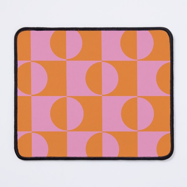 Item preview, Mid Century Pink and Orange Half Circles on Checkerboards  designed and sold by Yasminepatterns .