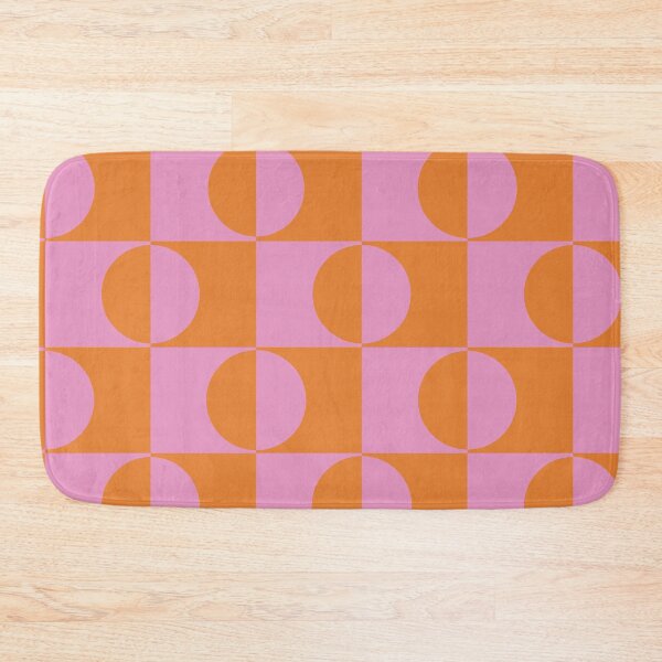 Item preview, Mid Century Pink and Orange Half Circles on Checkerboards  designed and sold by Yasminepatterns .