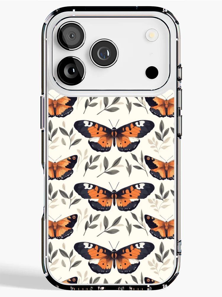 Thumbnail 1 of 5, iPhone Case, Monarch Moth Insect Pattern designed and sold by ChuckleSpace.