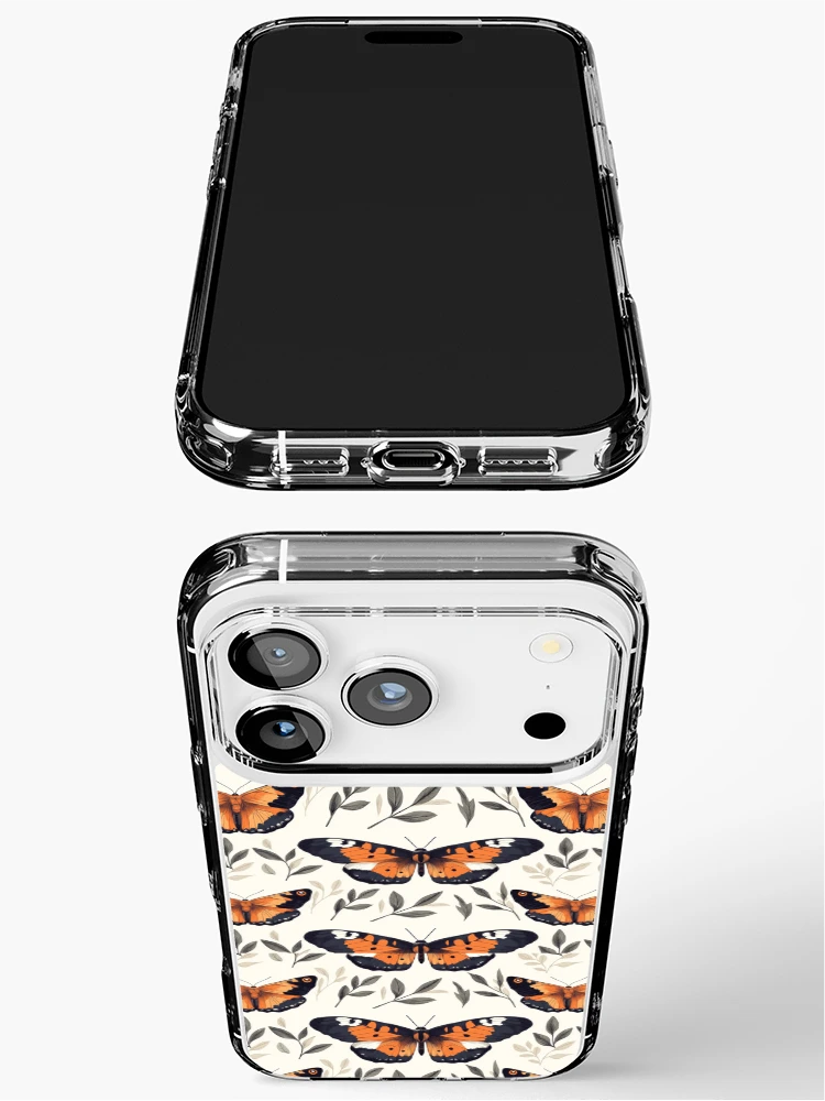 Thumbnail 3 of 5, iPhone Case, Monarch Moth Insect Pattern designed and sold by ChuckleSpace.