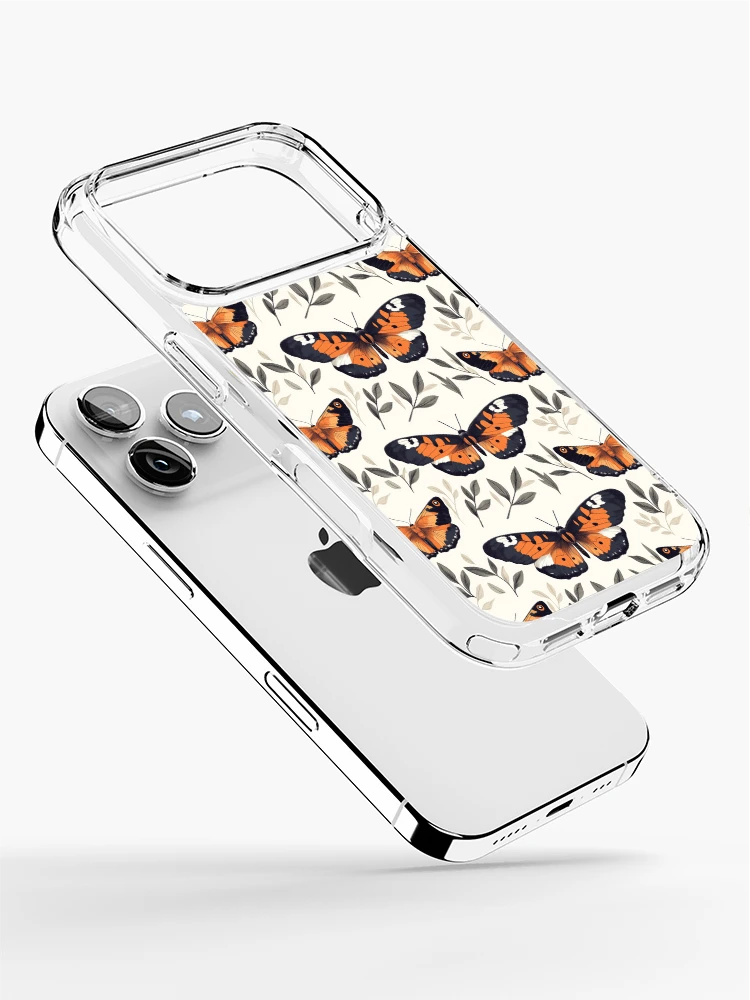 Thumbnail 2 of 5, iPhone Case, Monarch Moth Insect Pattern designed and sold by ChuckleSpace.