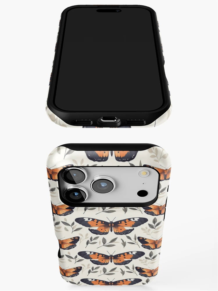 Thumbnail 3 of 4, iPhone Case, Monarch Moth Insect Pattern designed and sold by ChuckleSpace.