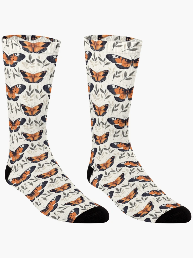 Thumbnail 3 of 5, Socks, Monarch Moth Insect Pattern designed and sold by ChuckleSpace.