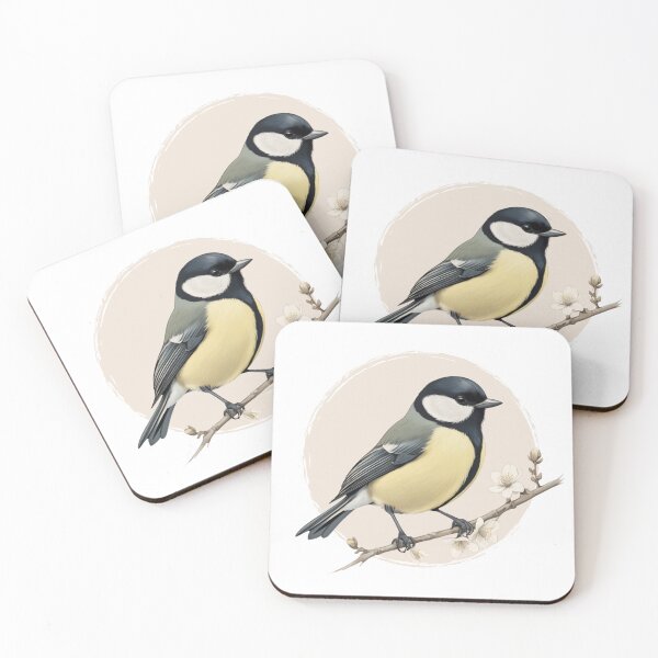Item preview, Great Tit, Vintage drawing, Parus major, bird watchers, winter birds designed and sold by lagunaklein.