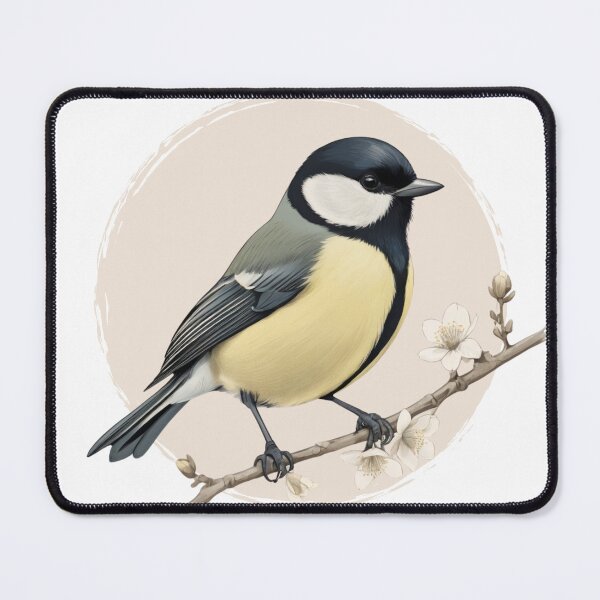 Item preview, Great Tit, Vintage drawing, Parus major, bird watchers, winter birds designed and sold by lagunaklein.