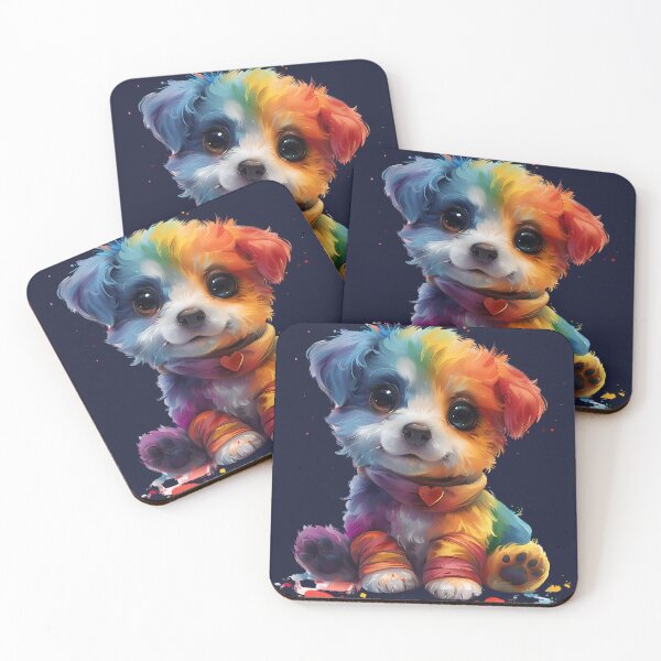 Item preview, puppy Dog cute and rainbow color puppy dog Round eyes, fluffy fur, legs wrapped in cloth designed and sold by CHOKCHAIVONGDEE.
