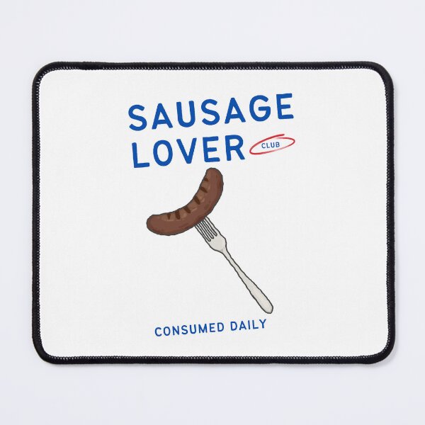 Item preview, sausage lover club hand drawn grilled sausage on fork designed and sold by sundaysthings.