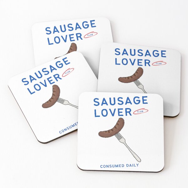 Item preview, sausage lover club hand drawn grilled sausage on fork designed and sold by sundaysthings.