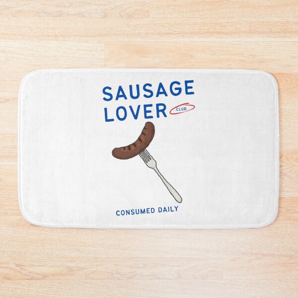 Item preview, sausage lover club hand drawn grilled sausage on fork designed and sold by sundaysthings.