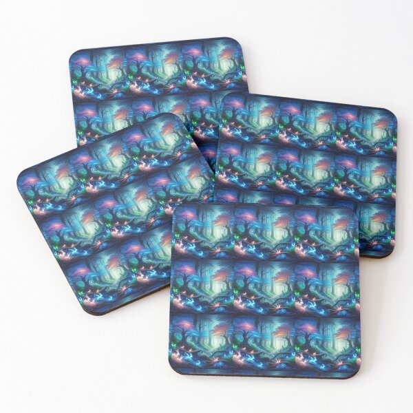 Item preview, CEnchanted Forest with Bioluminescent Trees designed and sold by koreatvtea.