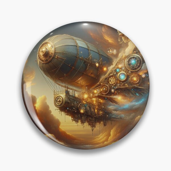 Item preview, Steampunk Airship in a Golden Cloud Sky designed and sold by koreatvtea.