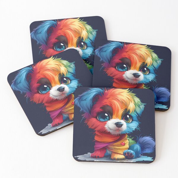 Item preview, puppy Dog cute and rainbow color puppy dog Round eyes, fluffy fur, legs wrapped in cloth designed and sold by CHOKCHAIVONGDEE.