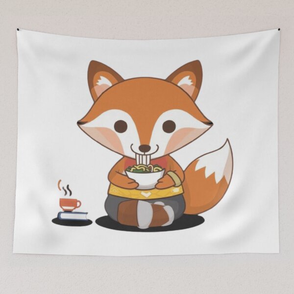 Item preview, Adorable Fox Enjoying Ramen designed and sold by XquisiteFashion.