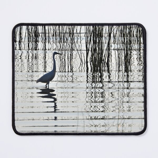 Item preview, Egret on the lake, black and gray designed and sold by Juviraga.