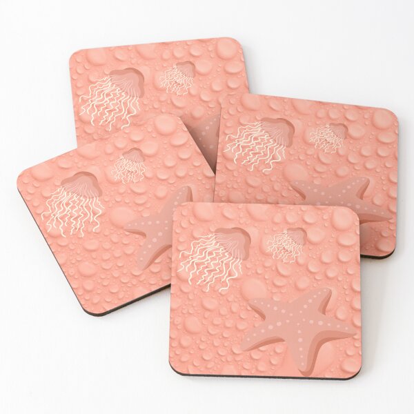 Item preview, Sea atmosphere in pastel colors with starfish and jellyfish motifs. designed and sold by Juviraga.