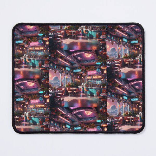 Item preview,  Retro-Futuristic Diner on a Distant Moon designed and sold by koreatvtea.
