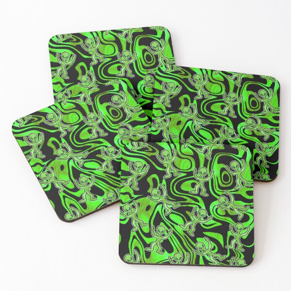 Item preview, Trippy Green Aliens designed and sold by Sartoris Art.