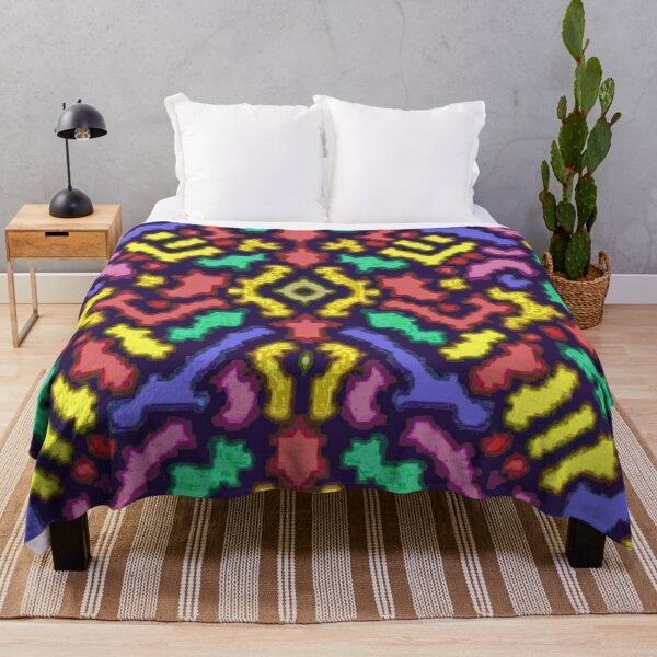 Item preview, Neon Pattern - Psychedelic Pixel Art for Home Decoration designed and sold by yashrid.