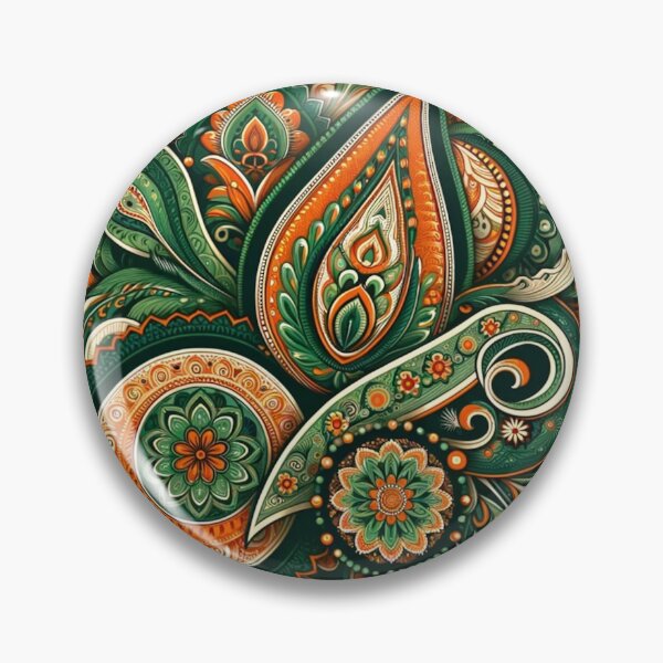Item preview, Green-hued Indian Paisley Design designed and sold by saqui-com.