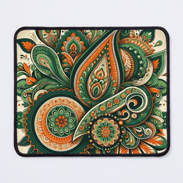Item preview, Green-hued Indian Paisley Design designed and sold by saqui-com.