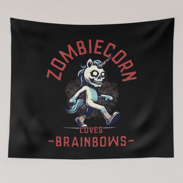 Item preview, Zombiecorn Loves Brainbows Creepy Unicorn designed and sold by LuminOrb.