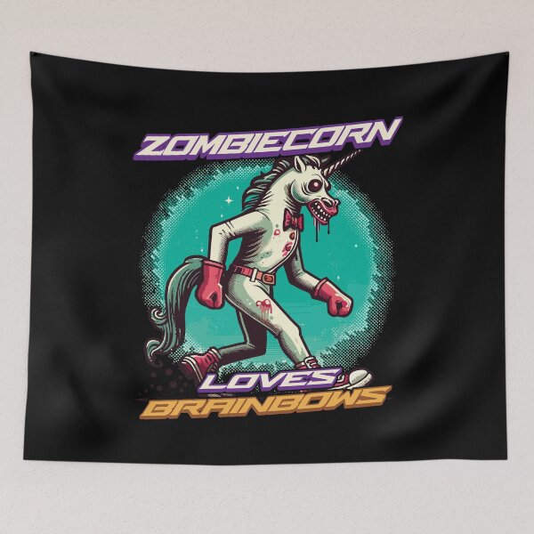 Item preview, Zombiecorn Loves Brainbow's Zombie Unicorn designed and sold by LuminOrb.
