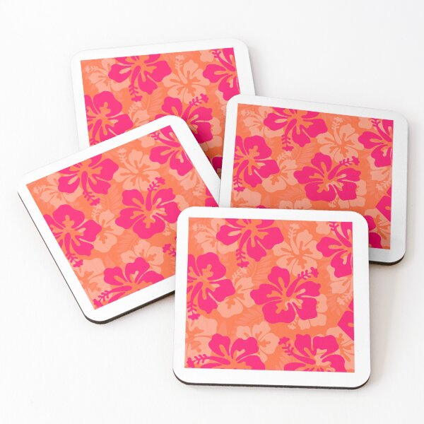 Item preview, Topical Hibiscus Flowers Pink And Orange designed and sold by CharmCitySweet.