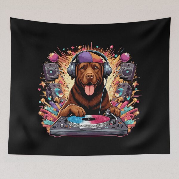 Item preview, Brown Labrador DJ Playing Music Gift designed and sold by Pineapple-Tree.