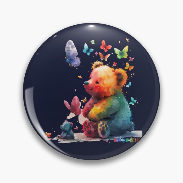 Item preview, Rainbow cute bear, Bear custom, Teddy Bear funny with Butterflies of many colors designed and sold by CHOKCHAIVONGDEE.