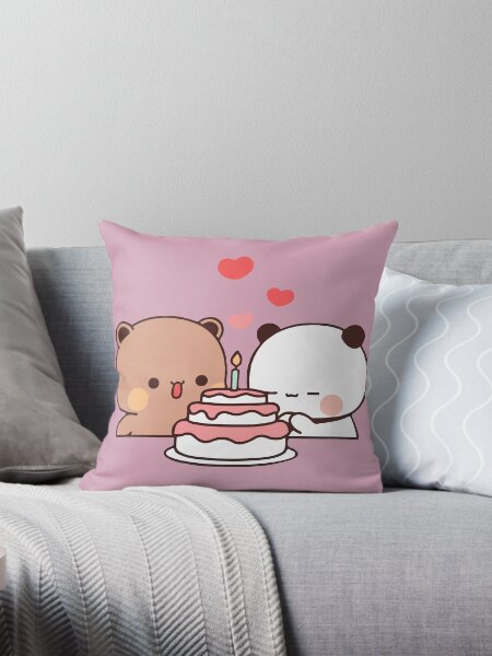 Vista previa del artículo con la obra «DuDu Bear celebrando el cumpleaños de su amor BuBu Panda», diseñado y vendido por Pandety.