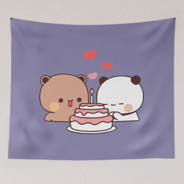 Artikelvorschau, DuDu Bear feiert den Geburtstag seiner Liebe BuBu Panda entworfen und verkauft von Pandety.