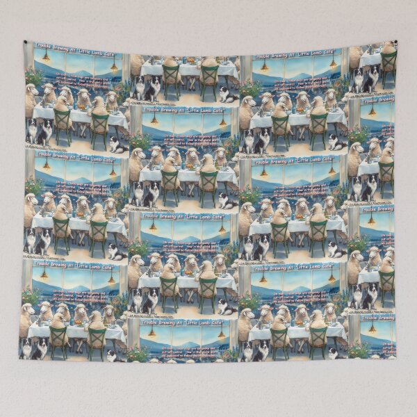 Aperçu de l'œuvre Quand les moutons bavardent, les Border Collies écoutent créée et vendue par Rick London Gifts.