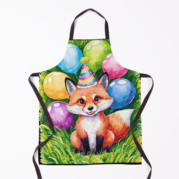 Item preview, Birthday Celebration. Birthday Fox. Adorable fox, birthday balloons, watercolor fox, fox drawing, floral fox designed and sold by FoxVibes.