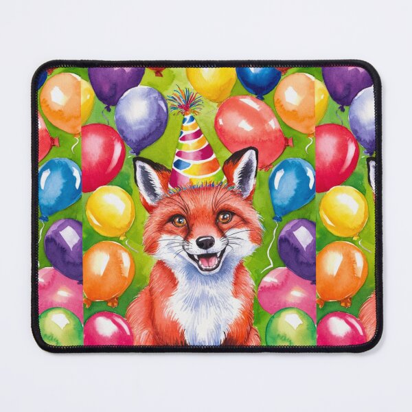 Item preview, Birthday Celebration. Birthday Fox. Adorable fox, birthday balloons, watercolor fox, fox drawing, floral fox designed and sold by FoxVibes.